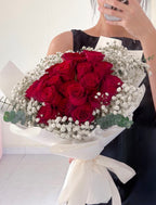 Romance | Red Rose & Baby's Breath Bouquet