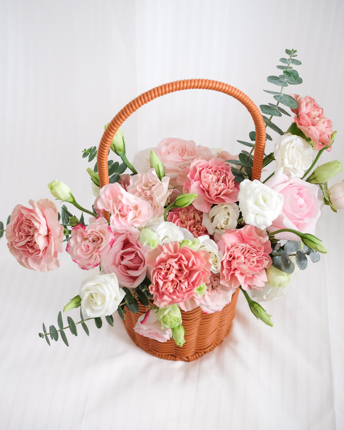 Pure Dedication | Pink Rose & Carnation Basket
