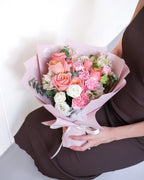 Cherish | Coral Pink Rose & Carnation Bouquet