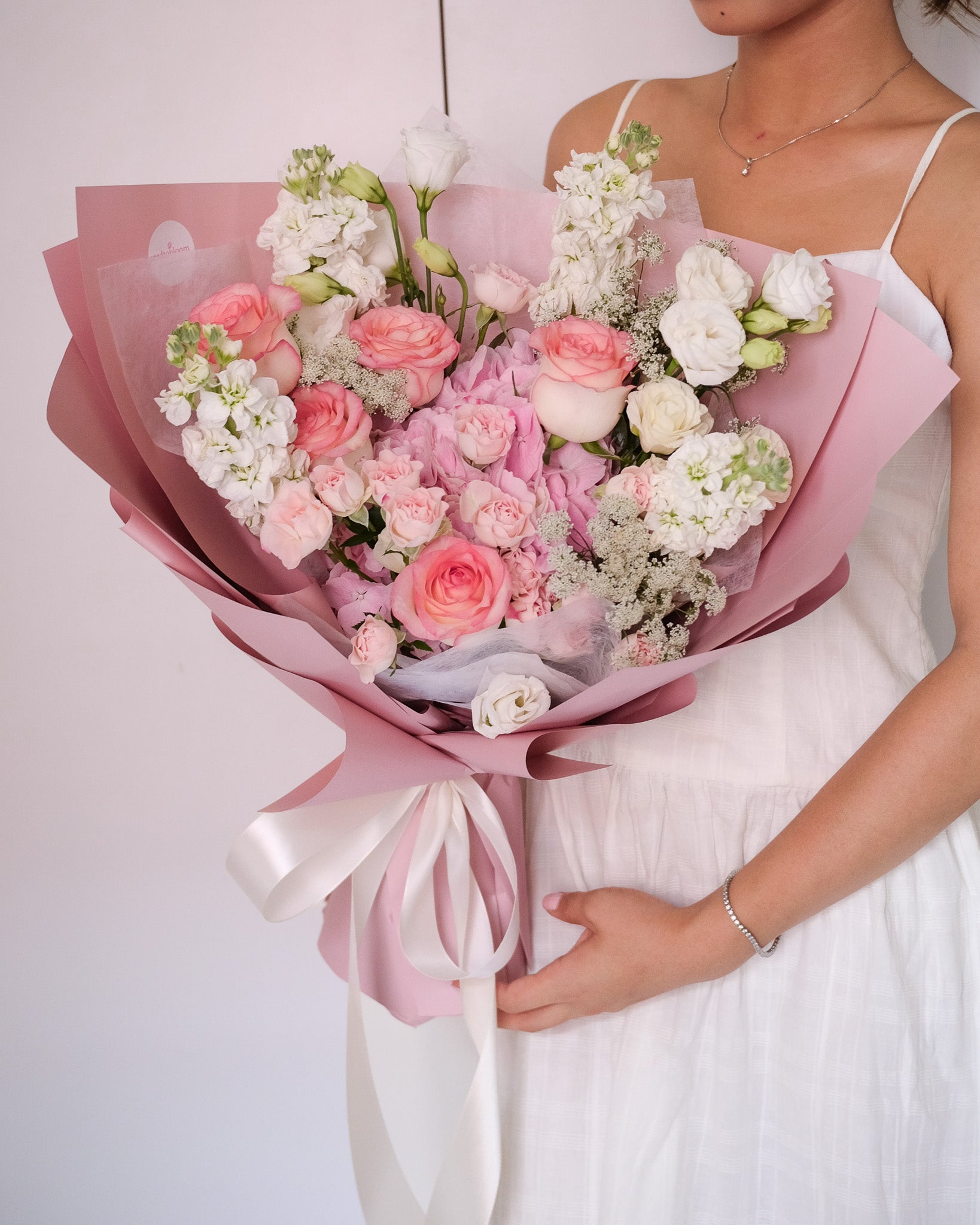 Last Forever | Pink Hydrangea & Pink Rose Bouquet