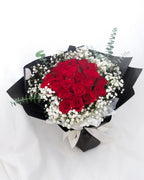 Romance | Red Rose & Baby's Breath Bouquet