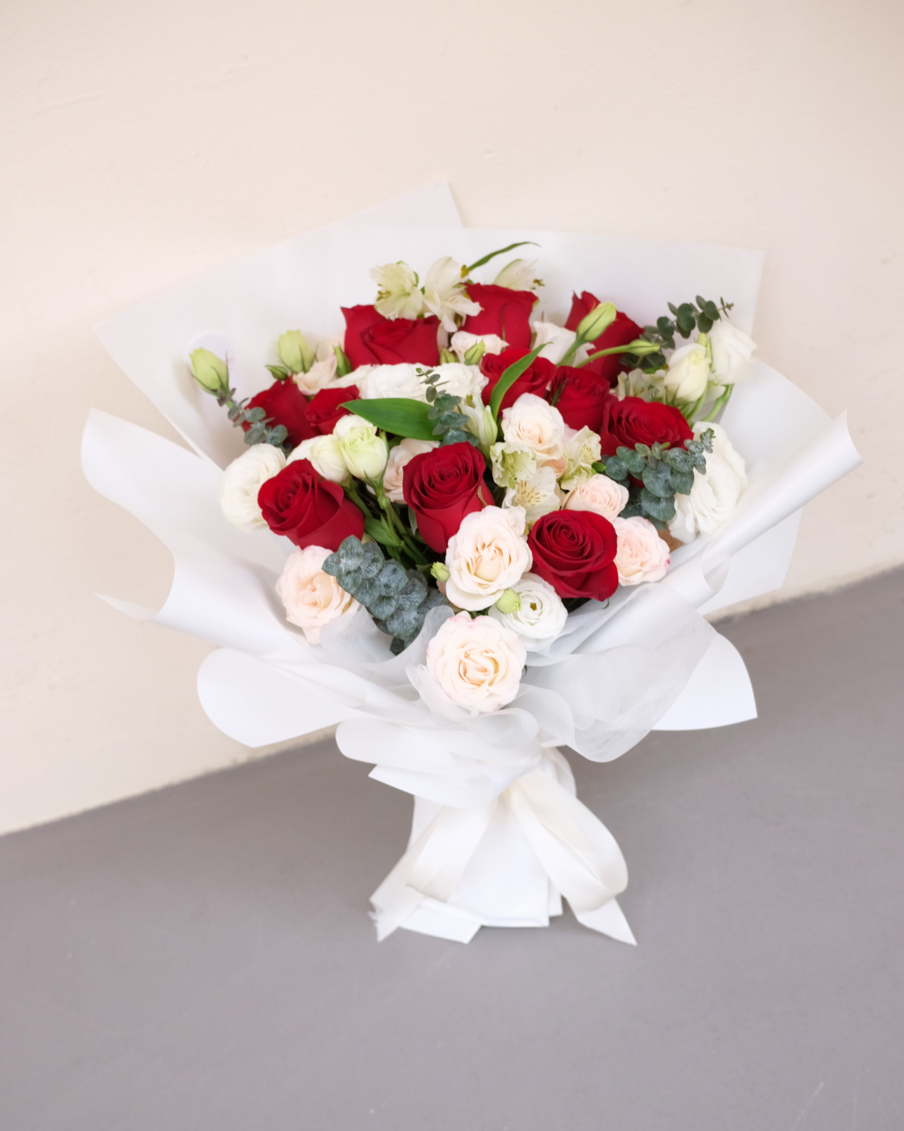 Adoration | Red Rose & Pink Mini Roses Bouquet