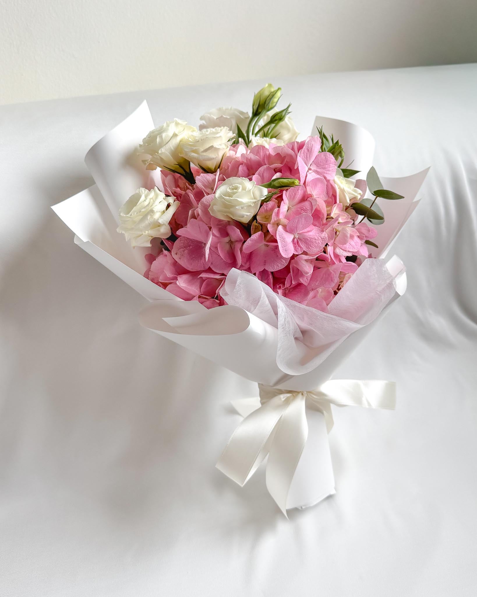 Blushing Grace | Pink Hydrangea & Eustoma Bouquet