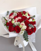 Devotion | XL Red Rose & Pink Mini Roses Bouquet