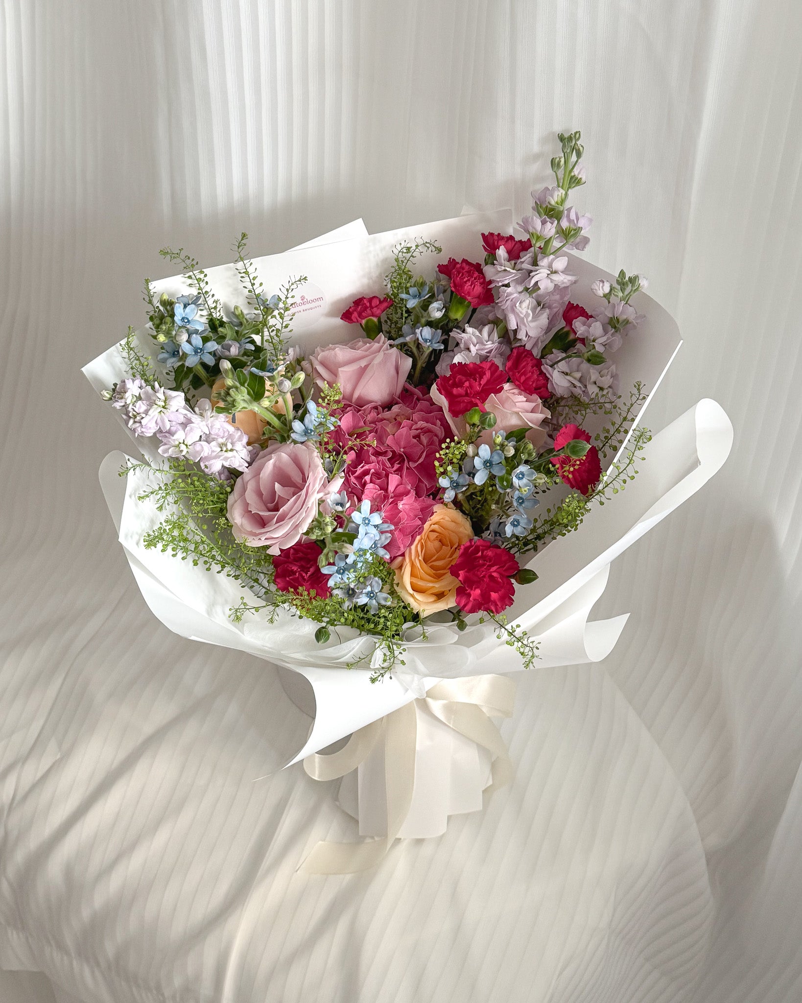 Vibrant Sunshine | Pink Hydrangea & Rose Bouquet